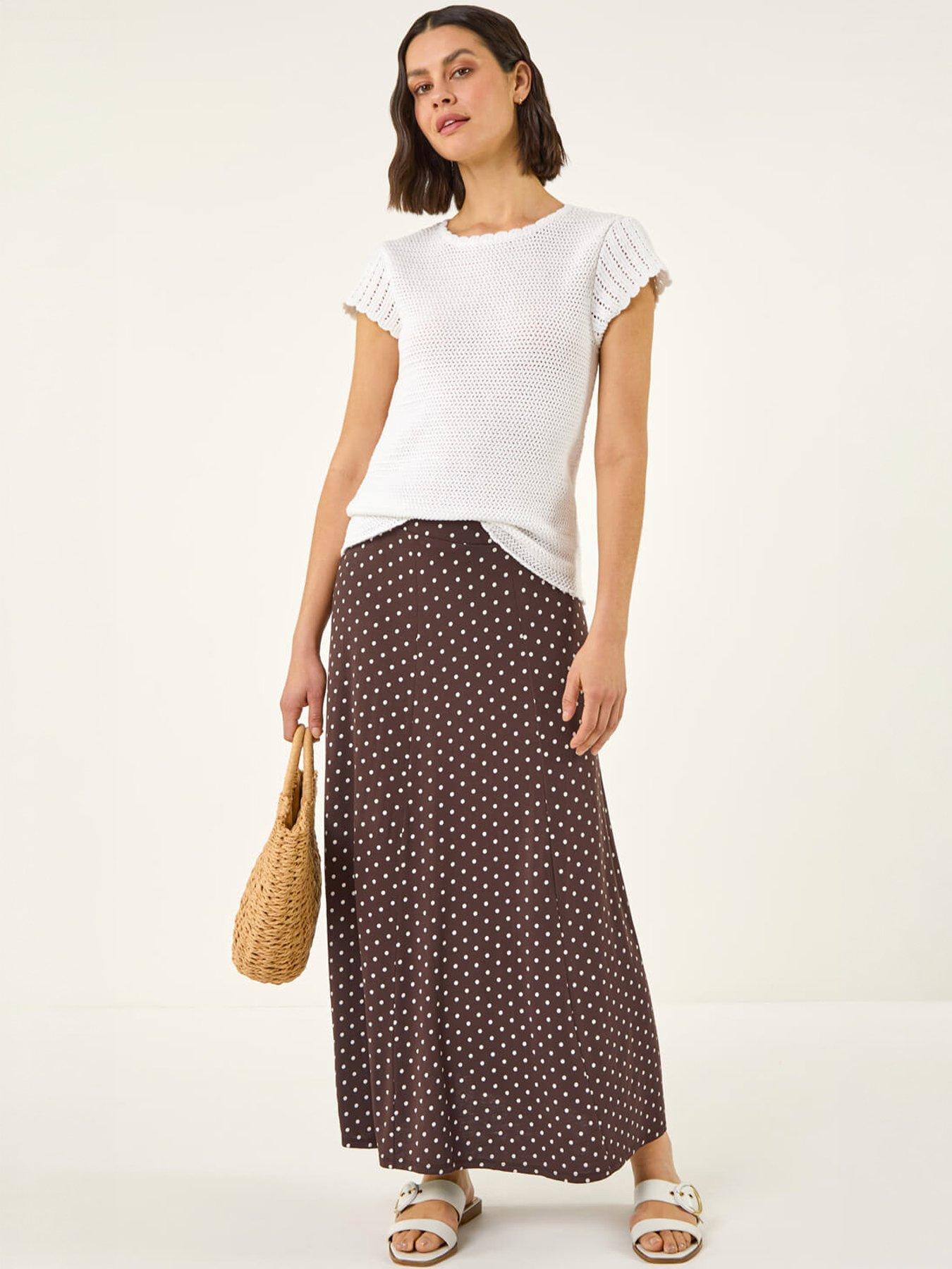 Image 3 of 5 of Roman Polka Dot Midi Skirt