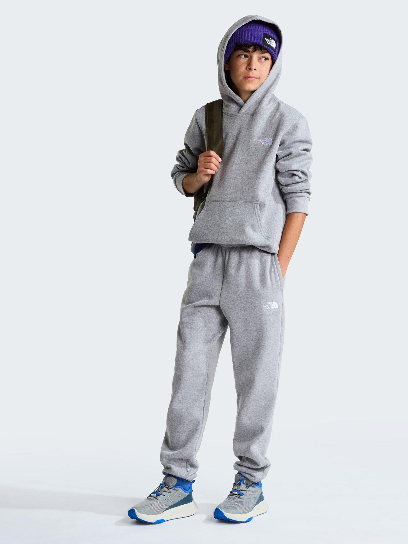 Image 1 of 5 of The North Face Boys Soft Touch Ribbed Trim Hoodie - Grey