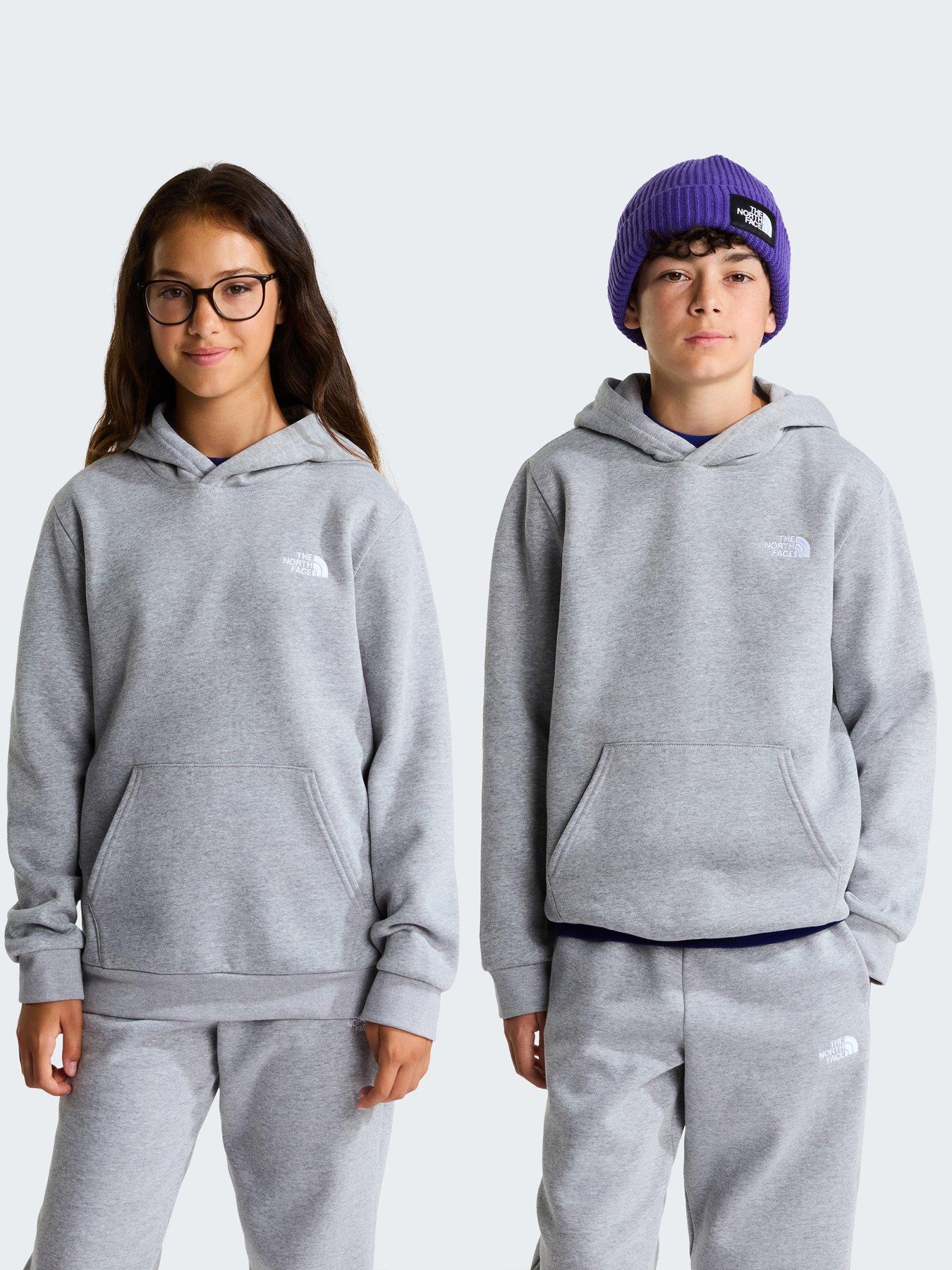 Image 2 of 5 of The North Face Boys Soft Touch Ribbed Trim Hoodie - Grey