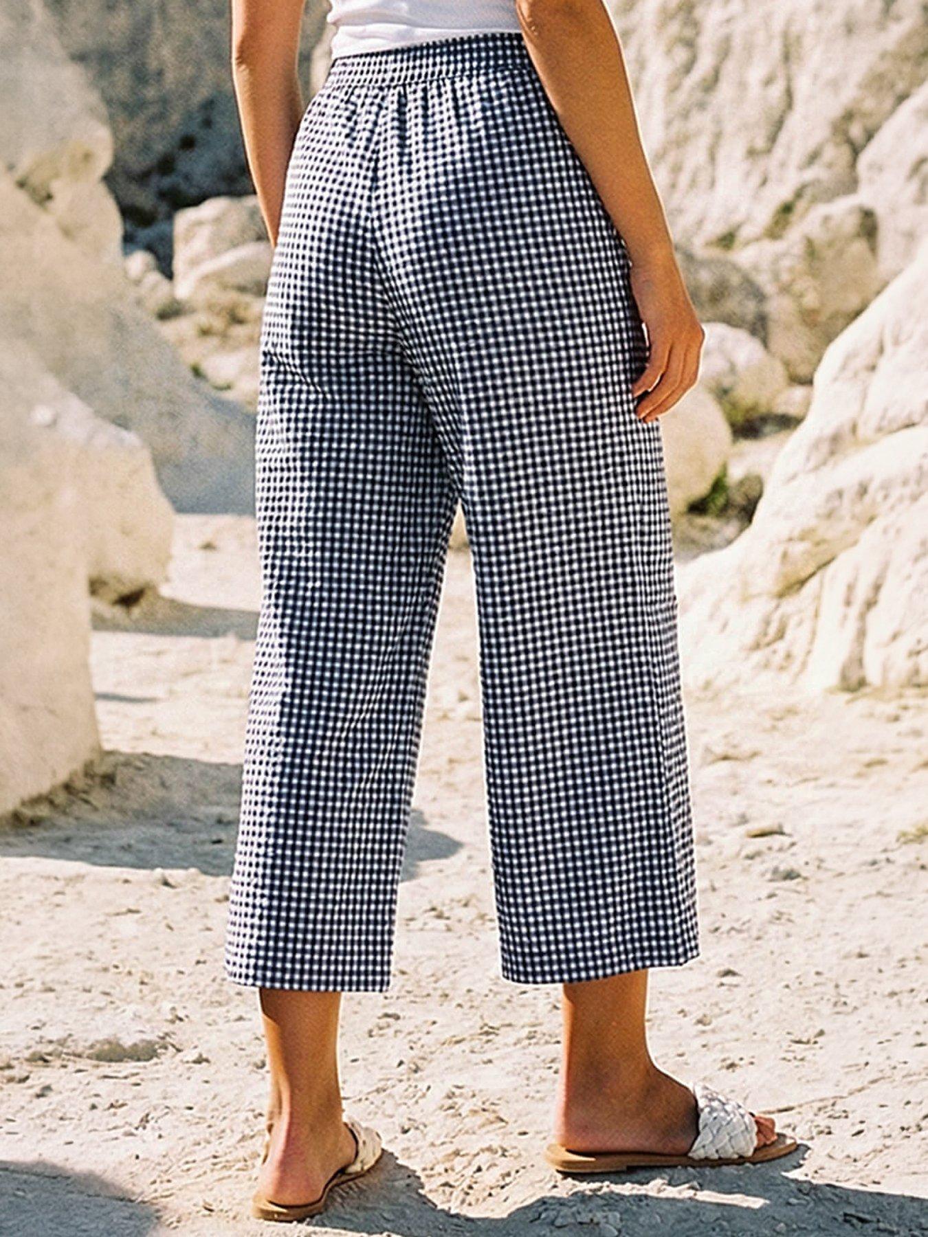 Image 3 of 4 of Roman Dusk Gingham Print Culottes