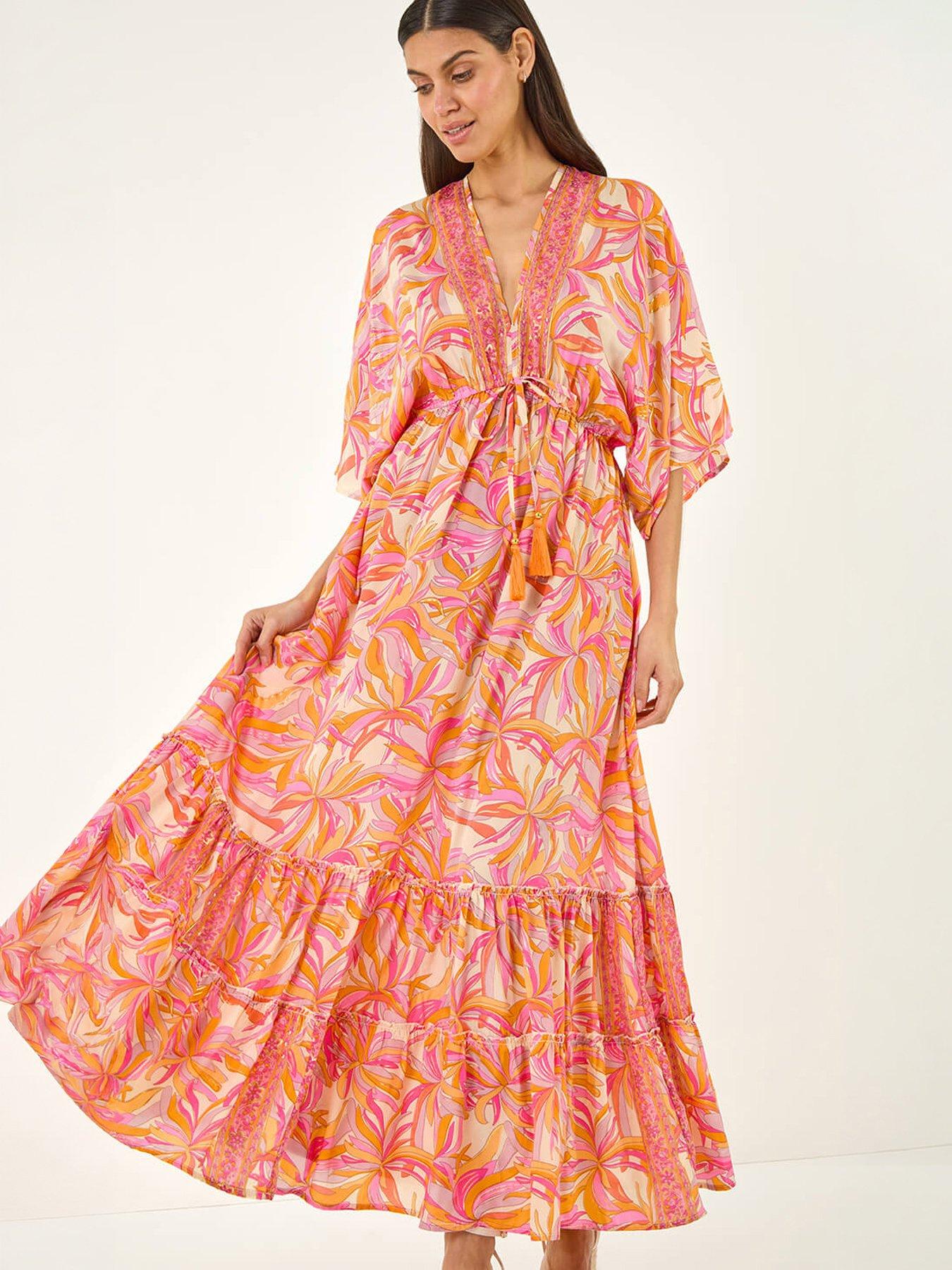 Roman Floral Boho Maxi Dress