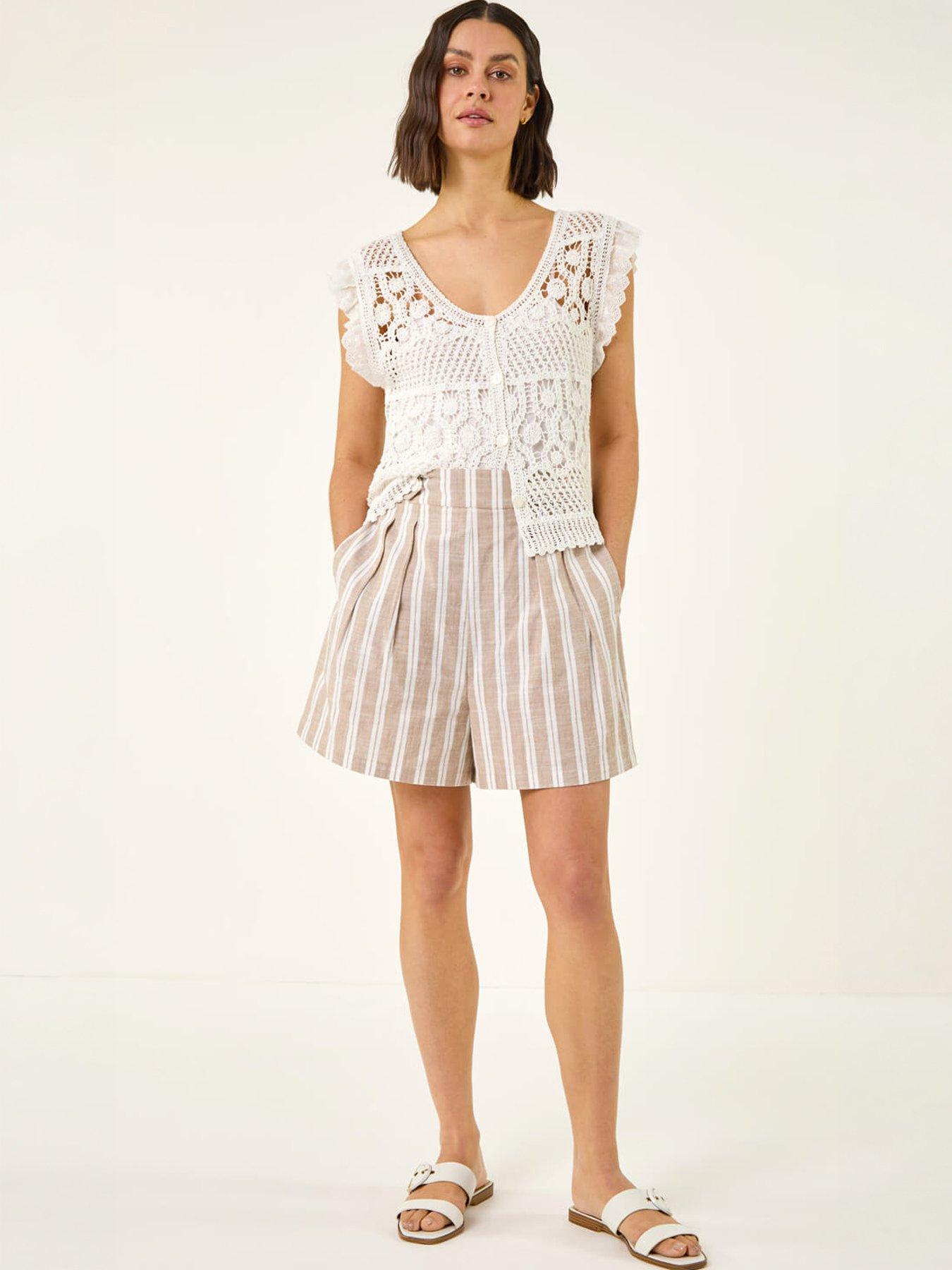 Image 5 of 5 of Roman Stripe Tab Button Shorts