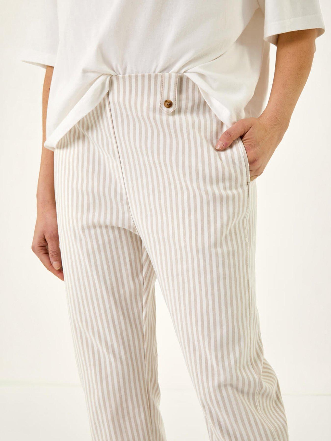 Image 2 of 5 of Roman Stripe Rolled Cuff Trouser