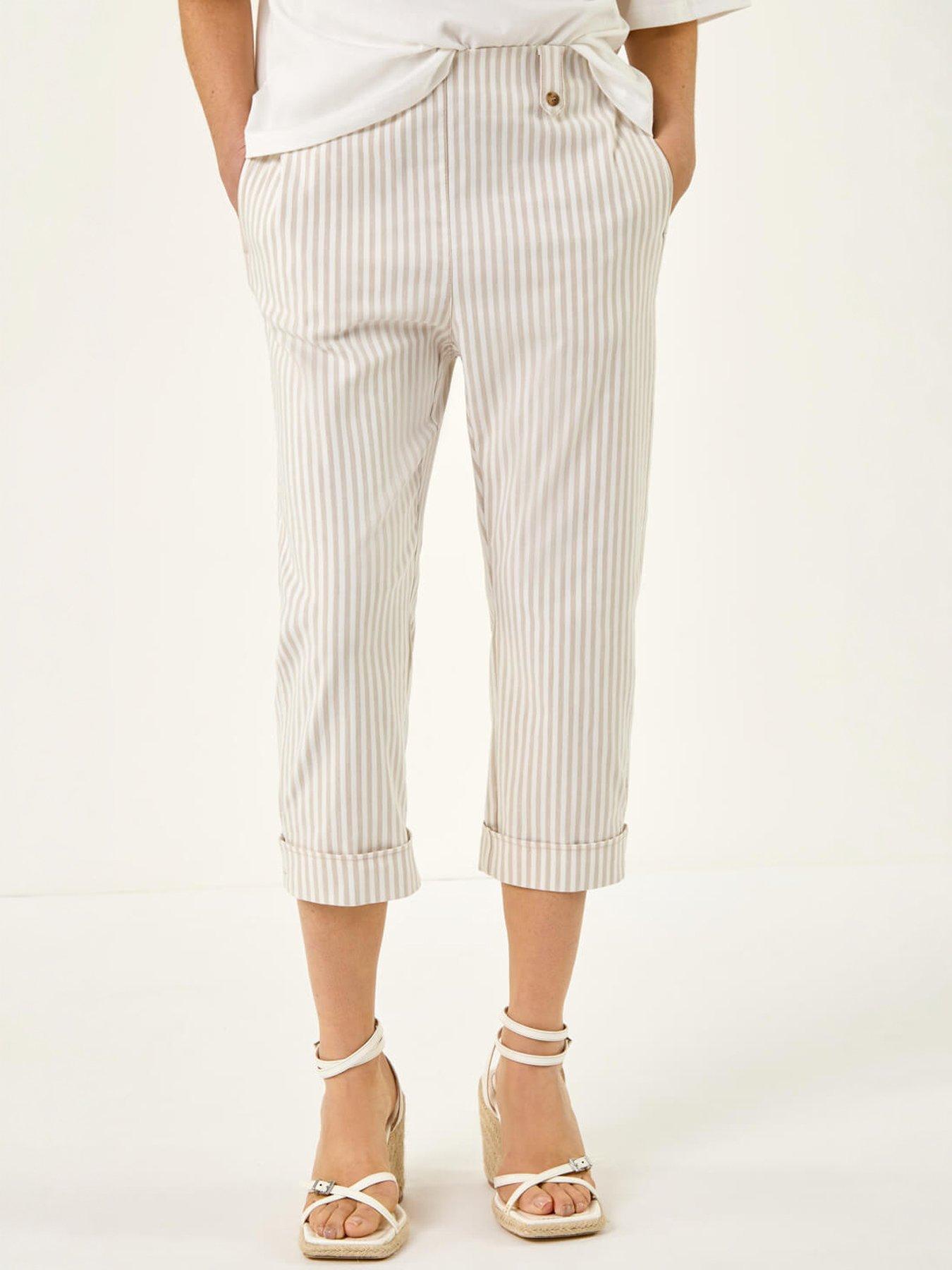 Image 3 of 5 of Roman Stripe Rolled Cuff Trouser