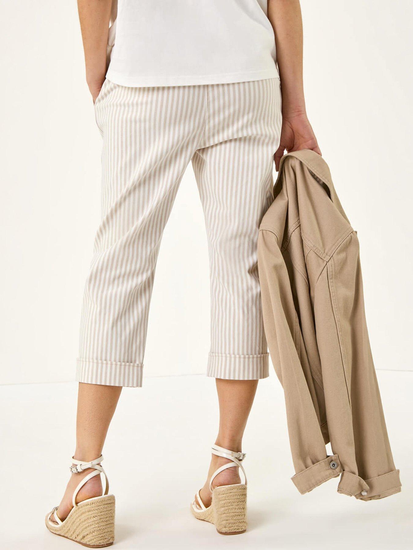 Image 4 of 5 of Roman Stripe Rolled Cuff Trouser