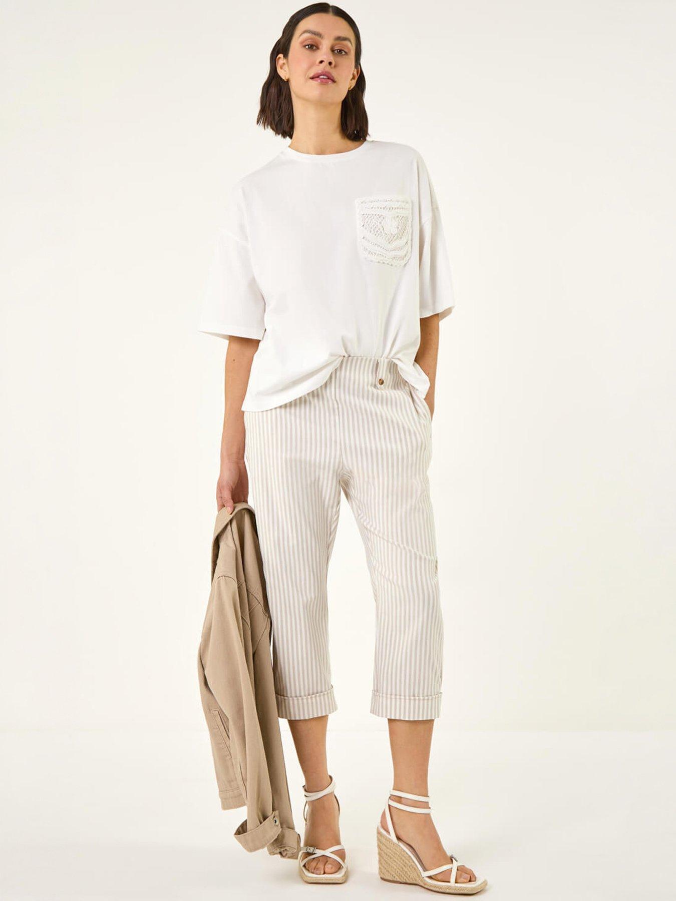 Image 5 of 5 of Roman Stripe Rolled Cuff Trouser