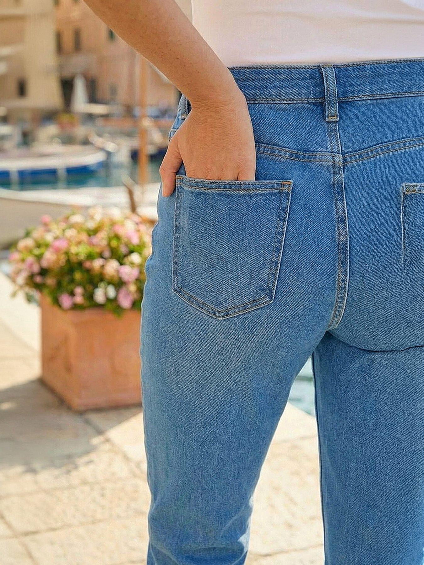 Image 2 of 4 of Roman Cotton Ankle Grazer Stretch Jean