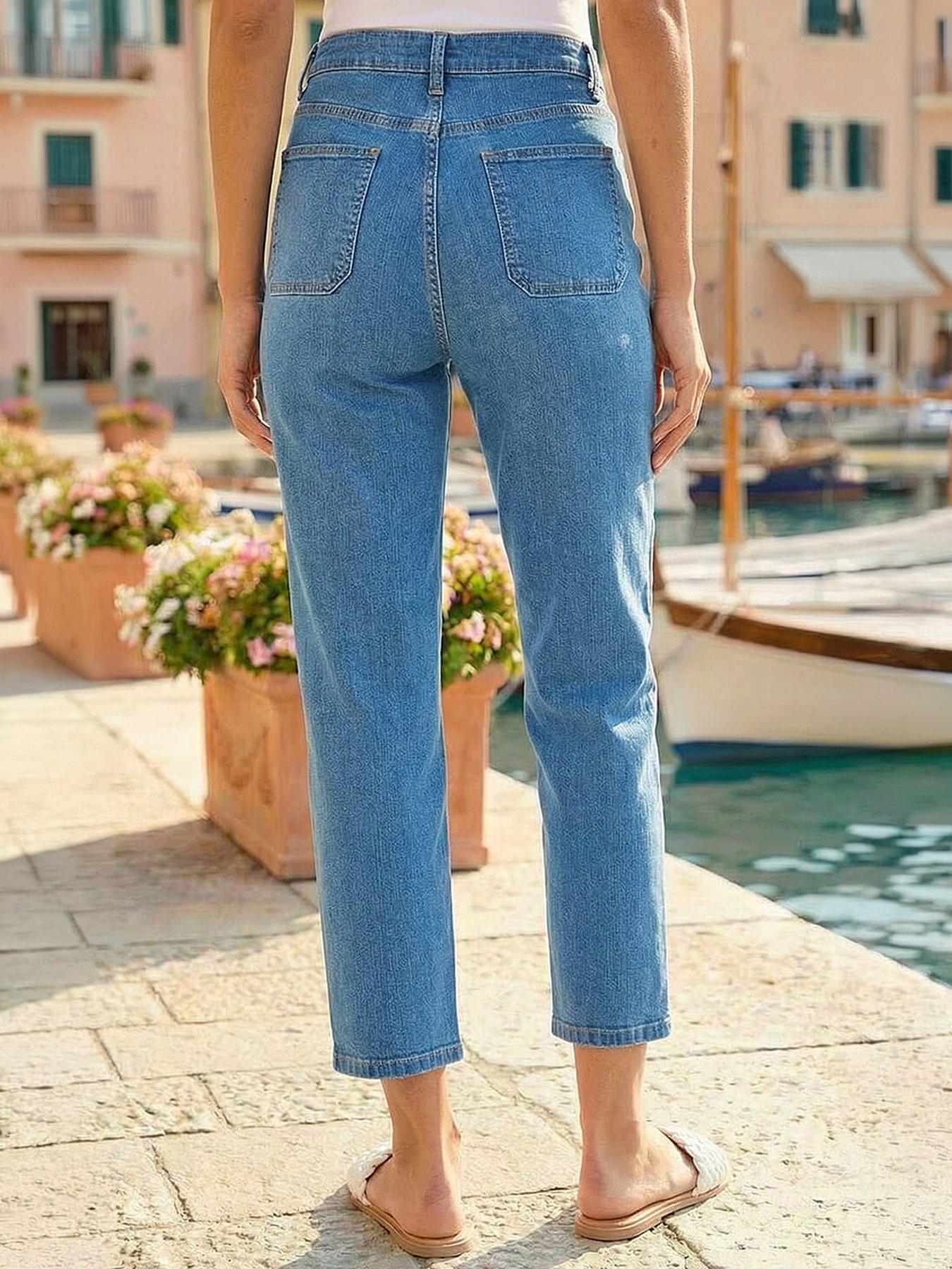 Image 3 of 4 of Roman Cotton Ankle Grazer Stretch Jean