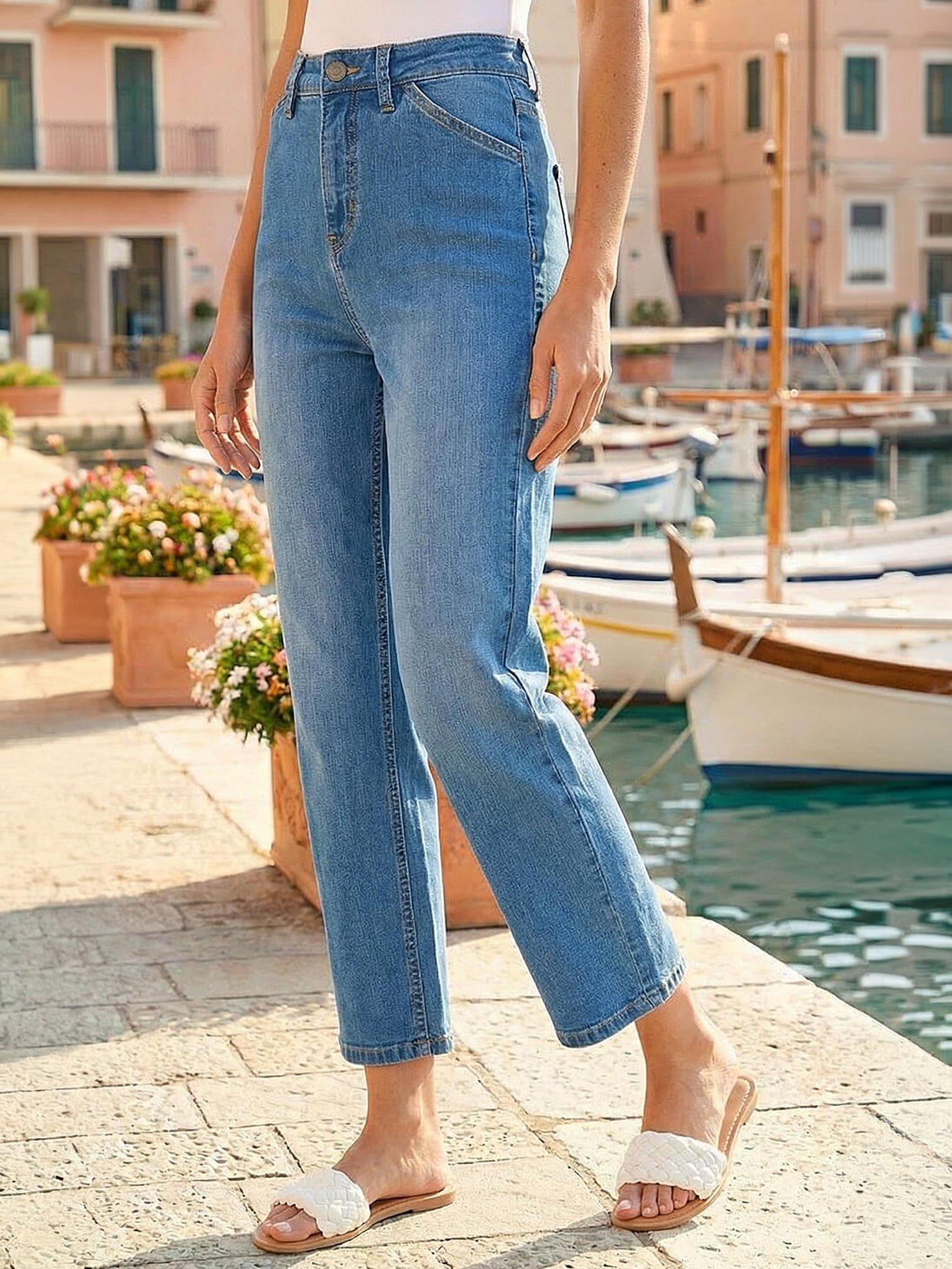 Image 4 of 4 of Roman Cotton Ankle Grazer Stretch Jean