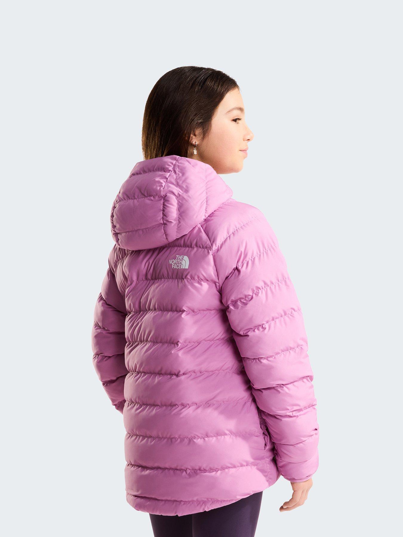 Image 2 of 7 of The North Face Girls Reversible Hooded Quilted Jacket - Pink