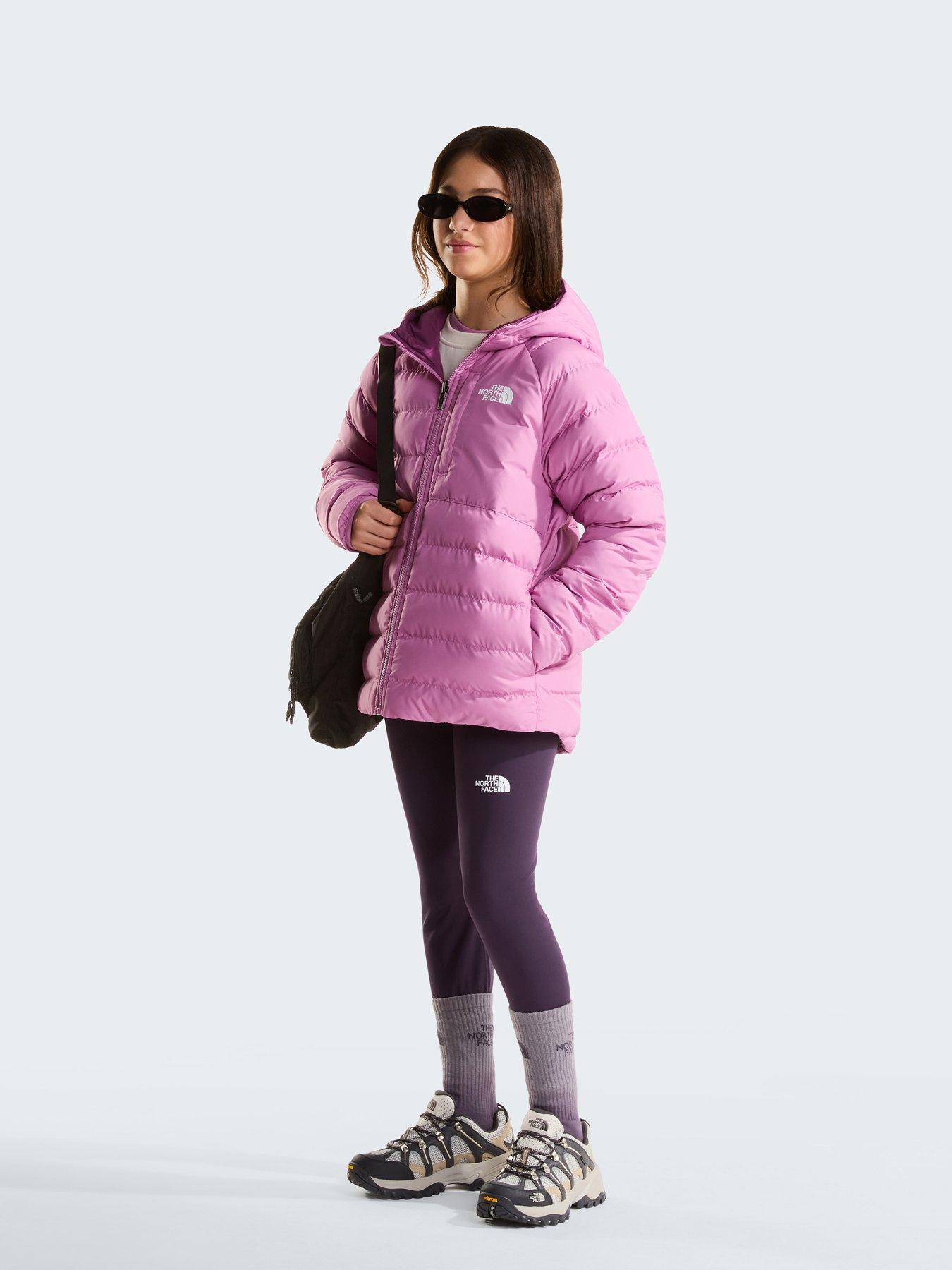 Image 3 of 7 of The North Face Girls Reversible Hooded Quilted Jacket - Pink