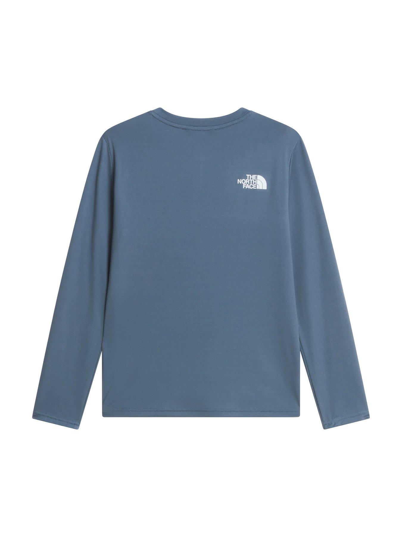 Image 4 of 4 of The North Face Boys Long Sleeve Lightweight Crew Neck T-Shirt - Blue