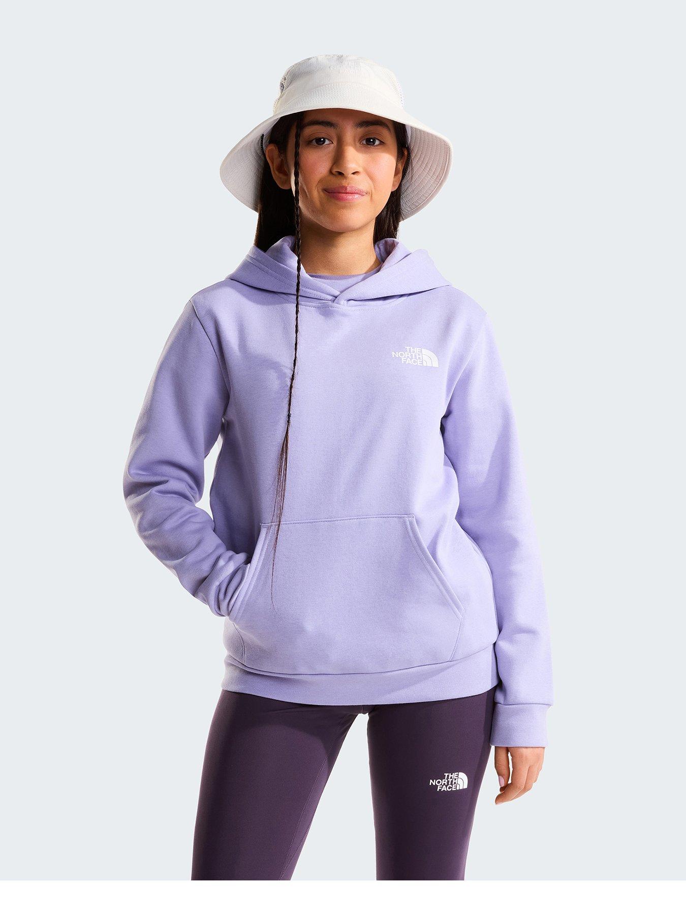 Image 2 of 5 of The North Face Girls Box Logo Overhead Hoodie - Purple