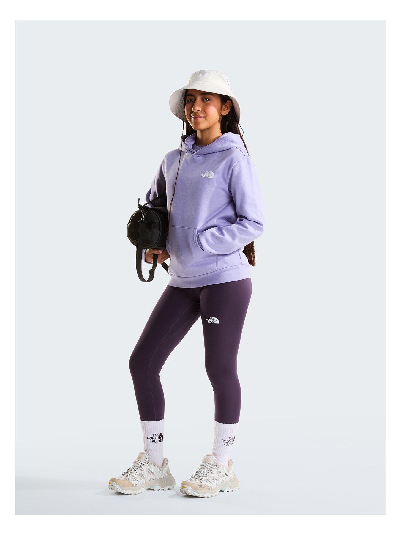 Image 3 of 5 of The North Face Girls Box Logo Overhead Hoodie - Purple