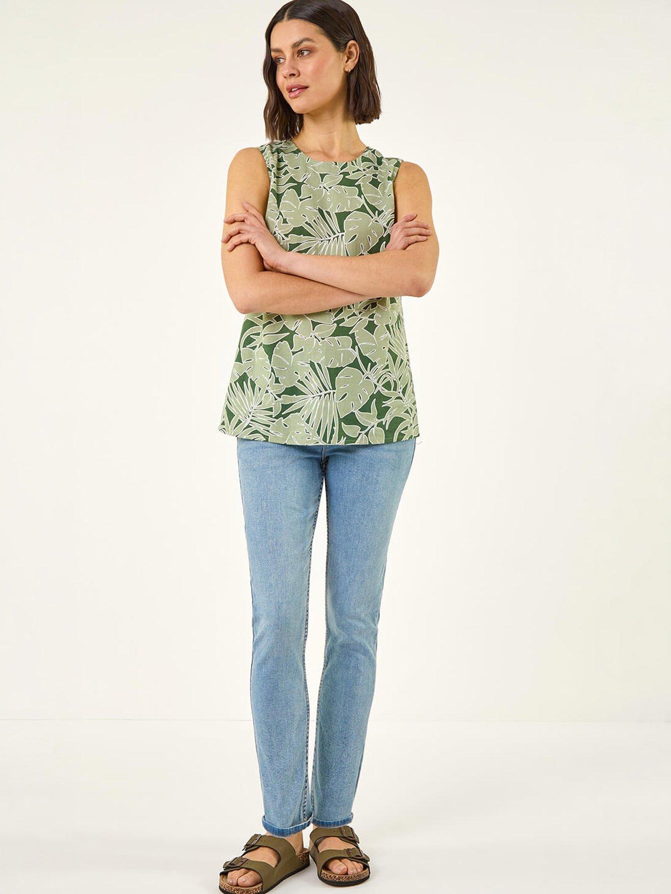 Image 5 of 5 of Roman Floral Print Vest Top