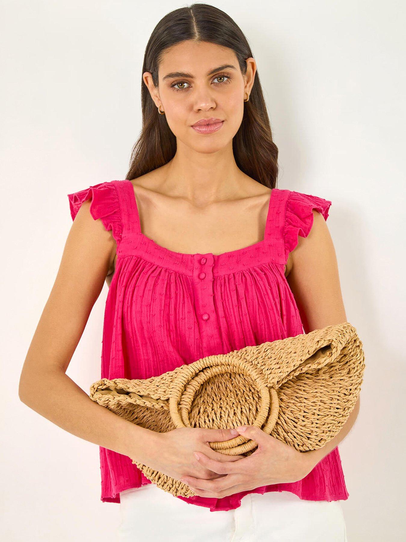 Roman Textured Frill Sleeve Cami Top
