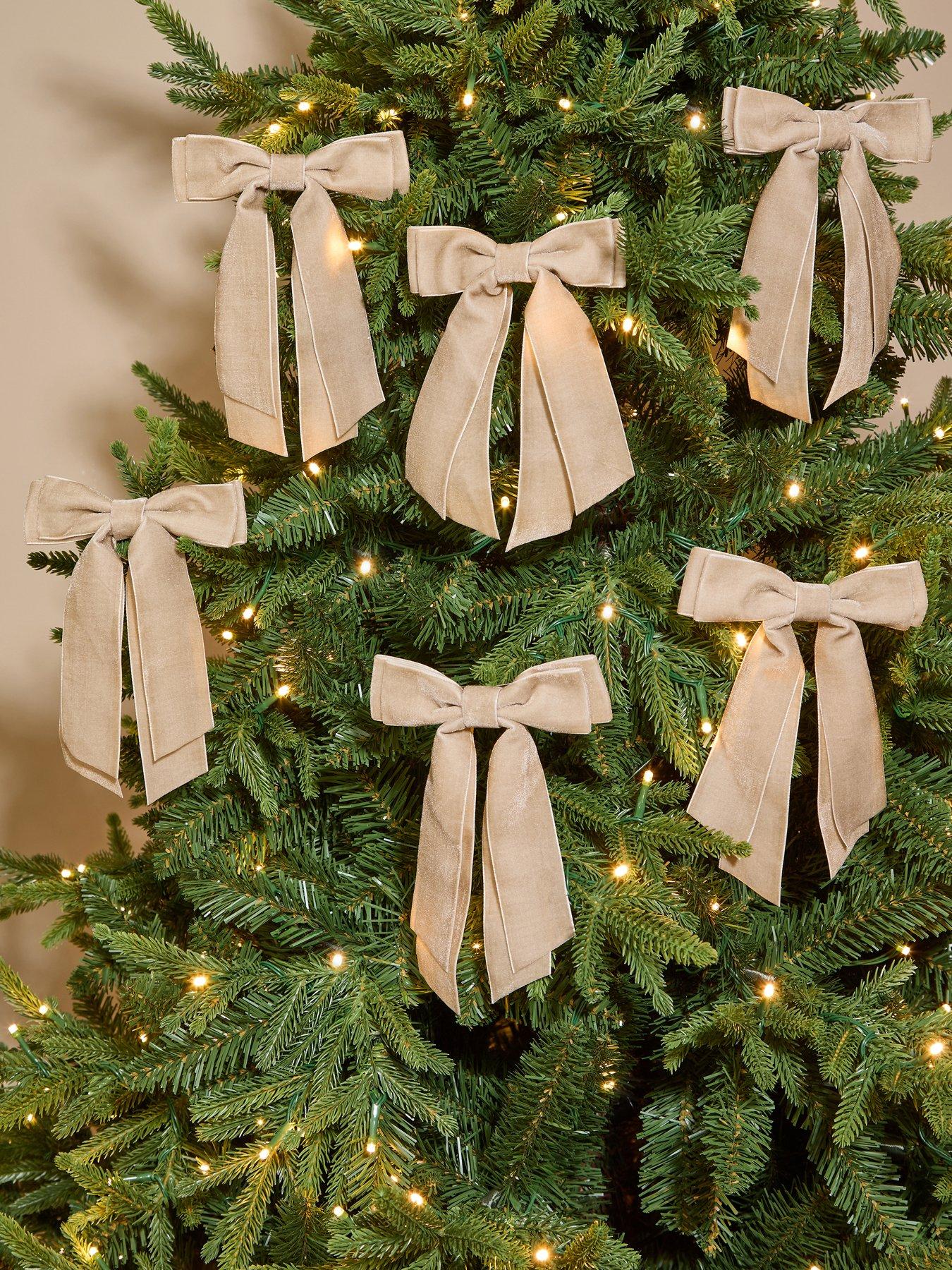 Image 1 of 3 of Scottish Everlastings 6 Pack Velvet Bows - Beige
