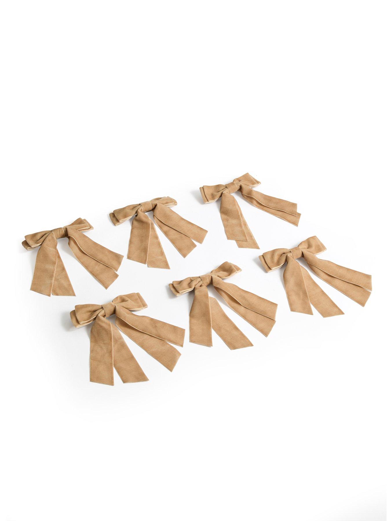 Image 2 of 3 of Scottish Everlastings 6 Pack Velvet Bows - Beige