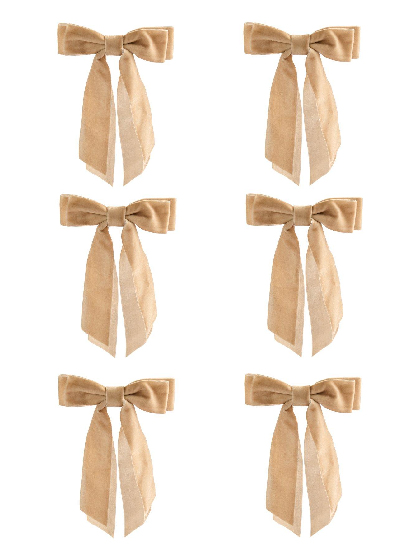 Image 3 of 3 of Scottish Everlastings 6 Pack Velvet Bows - Beige