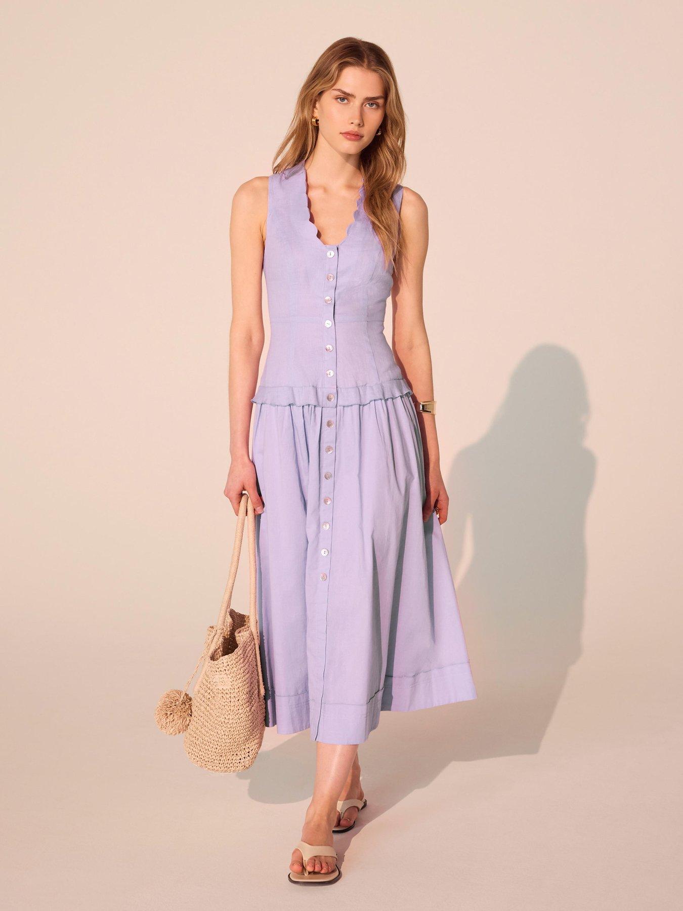 Mint Velvet Lilac Drop Waist Dress
