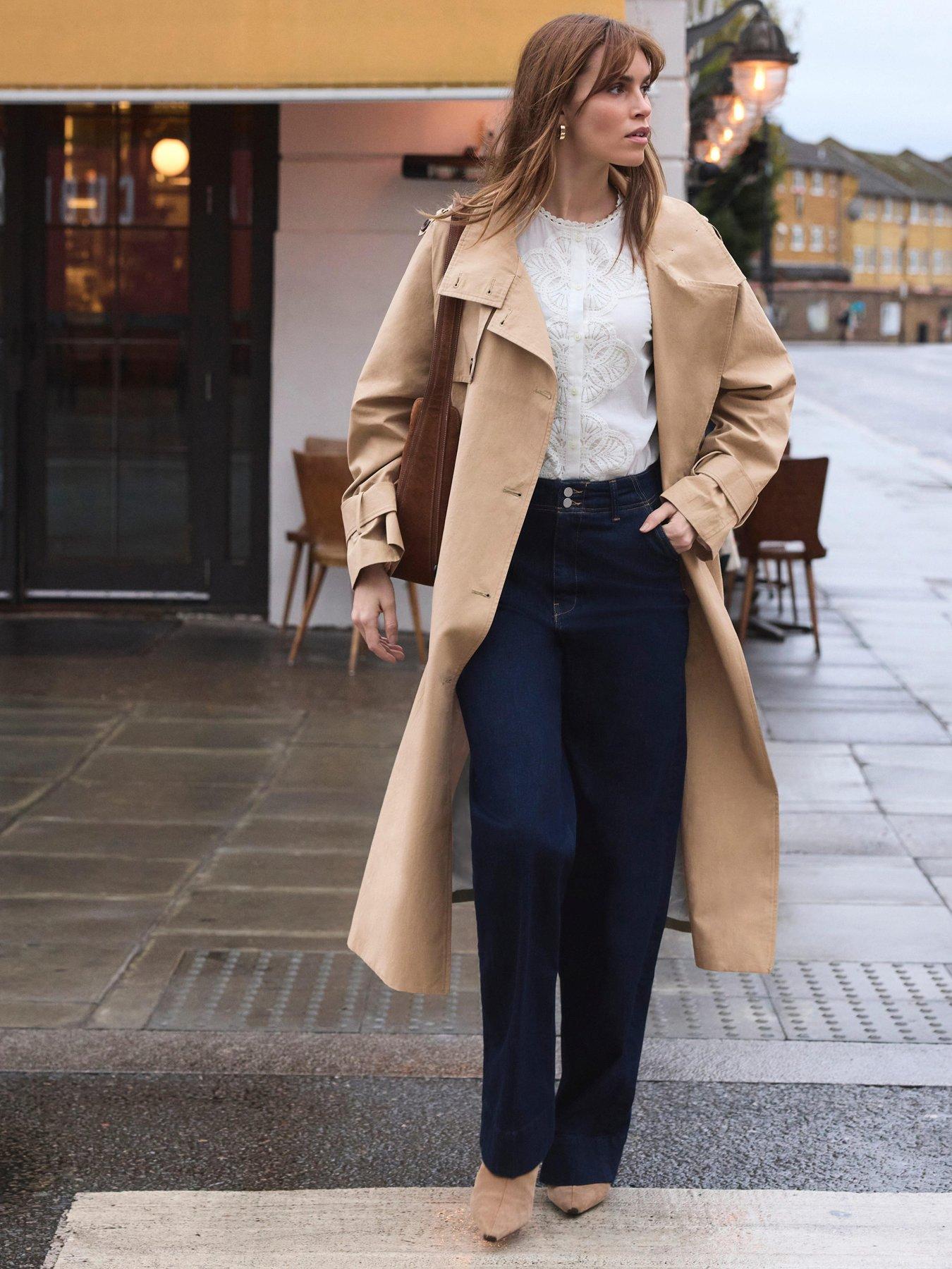 Image 1 of 6 of Mint Velvet Neutral Funnel Trench Coat