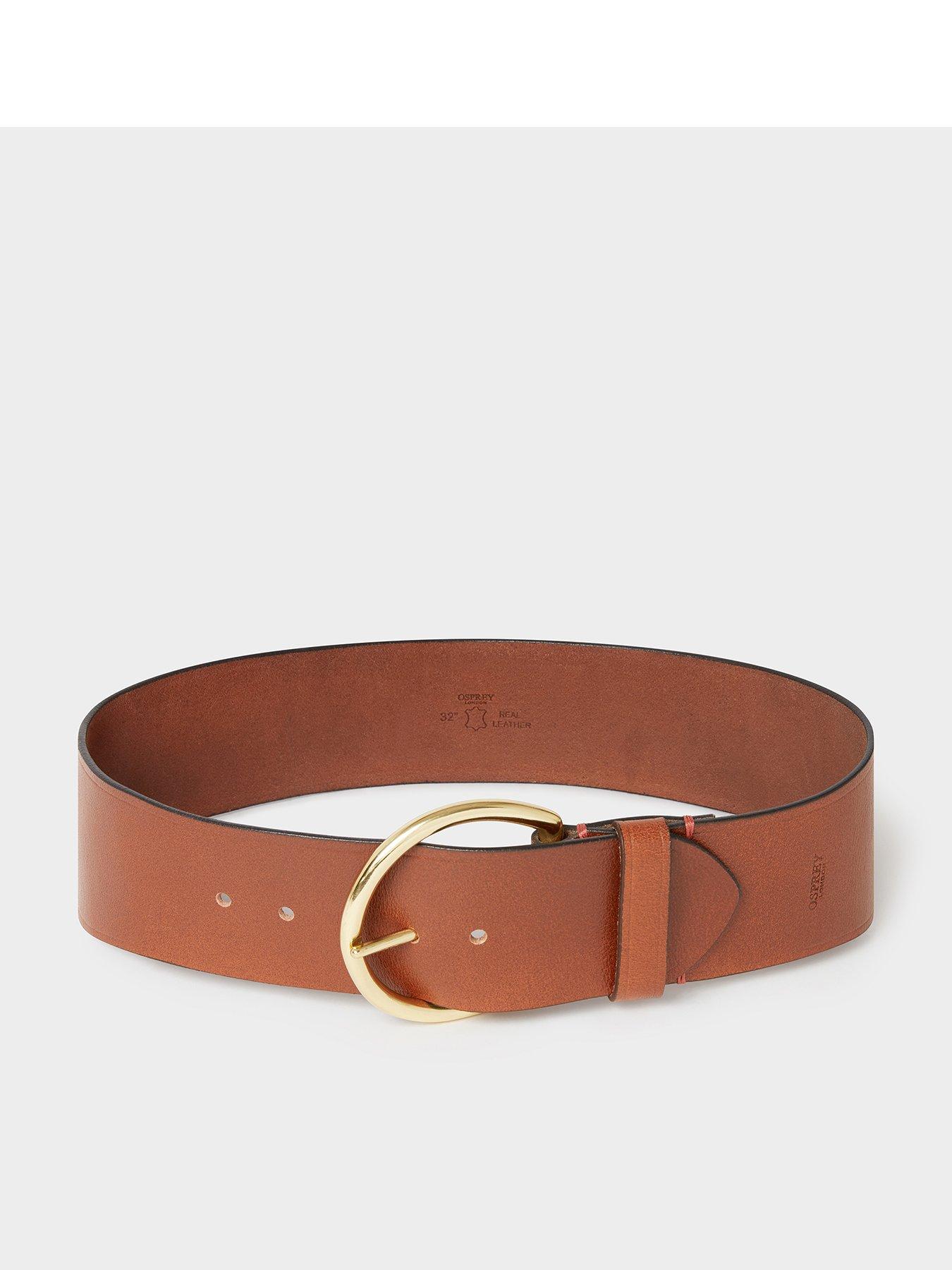 Image 1 of 3 of Osprey London The Hoop Brass Buckle Leather Belt