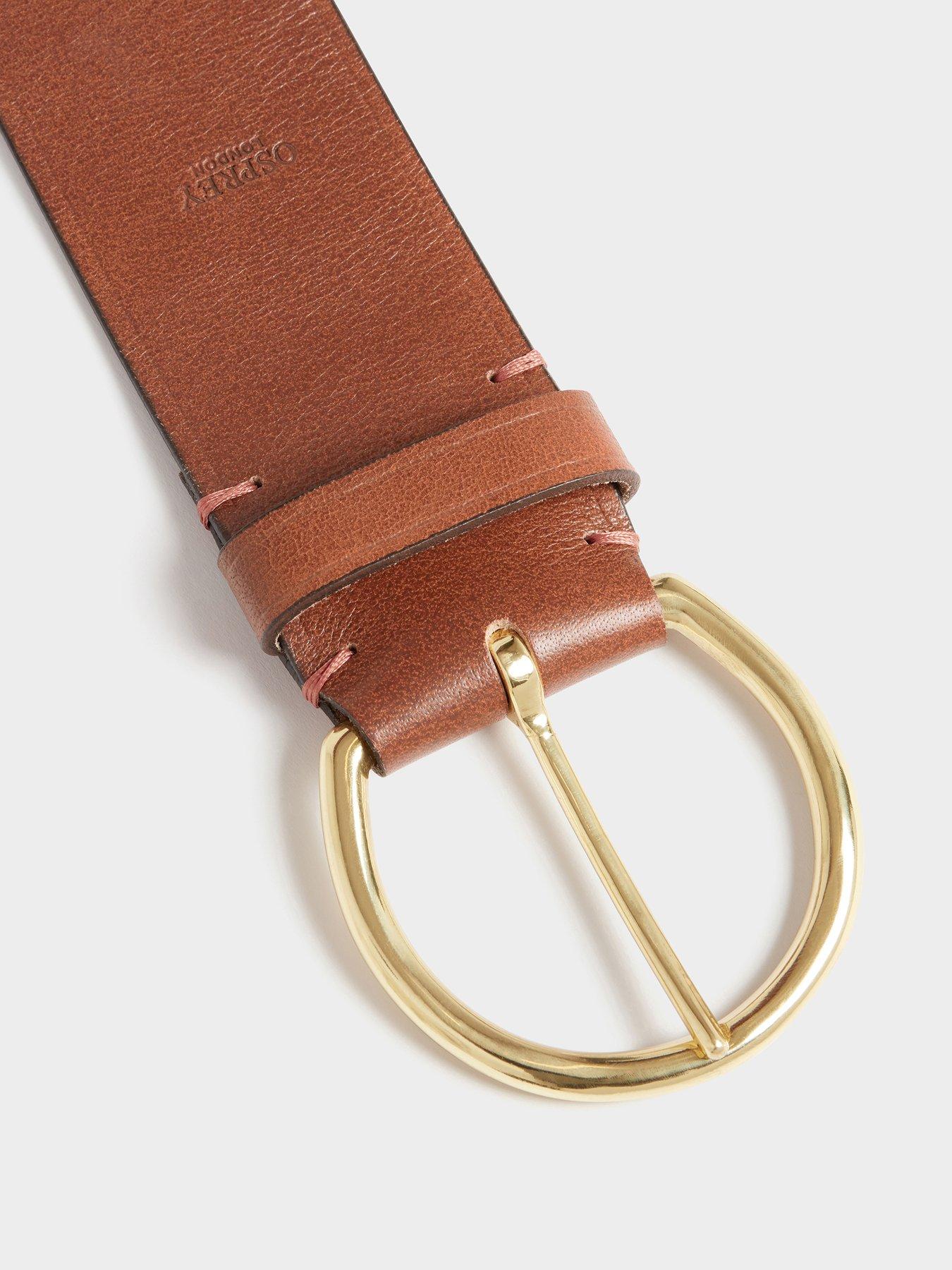 Image 2 of 3 of Osprey London The Hoop Brass Buckle Leather Belt