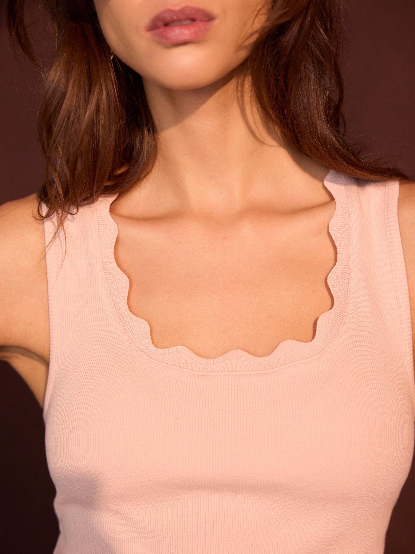  image of mint-velvet-light-pink-scallop-vest