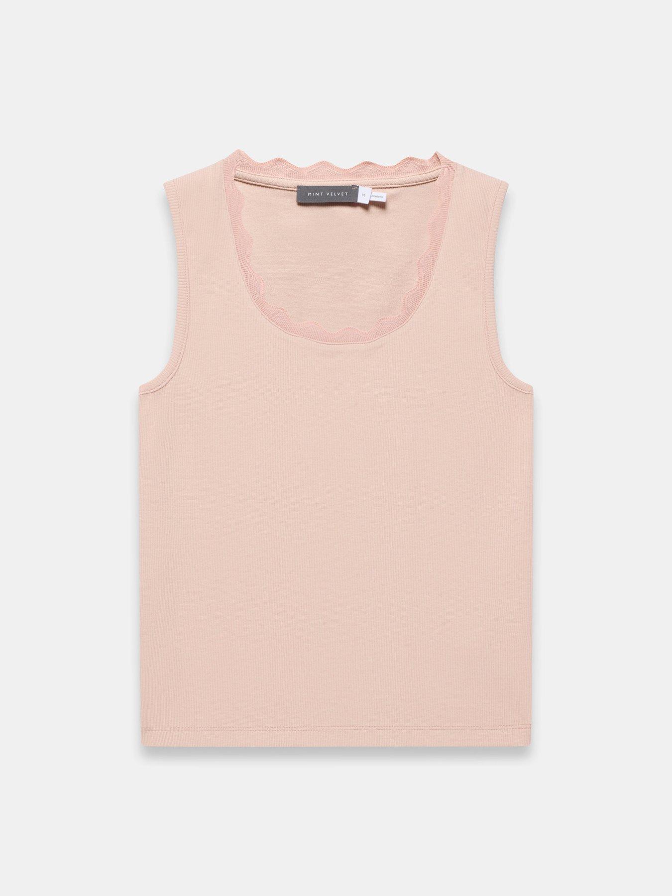  image of mint-velvet-light-pink-scallop-vest