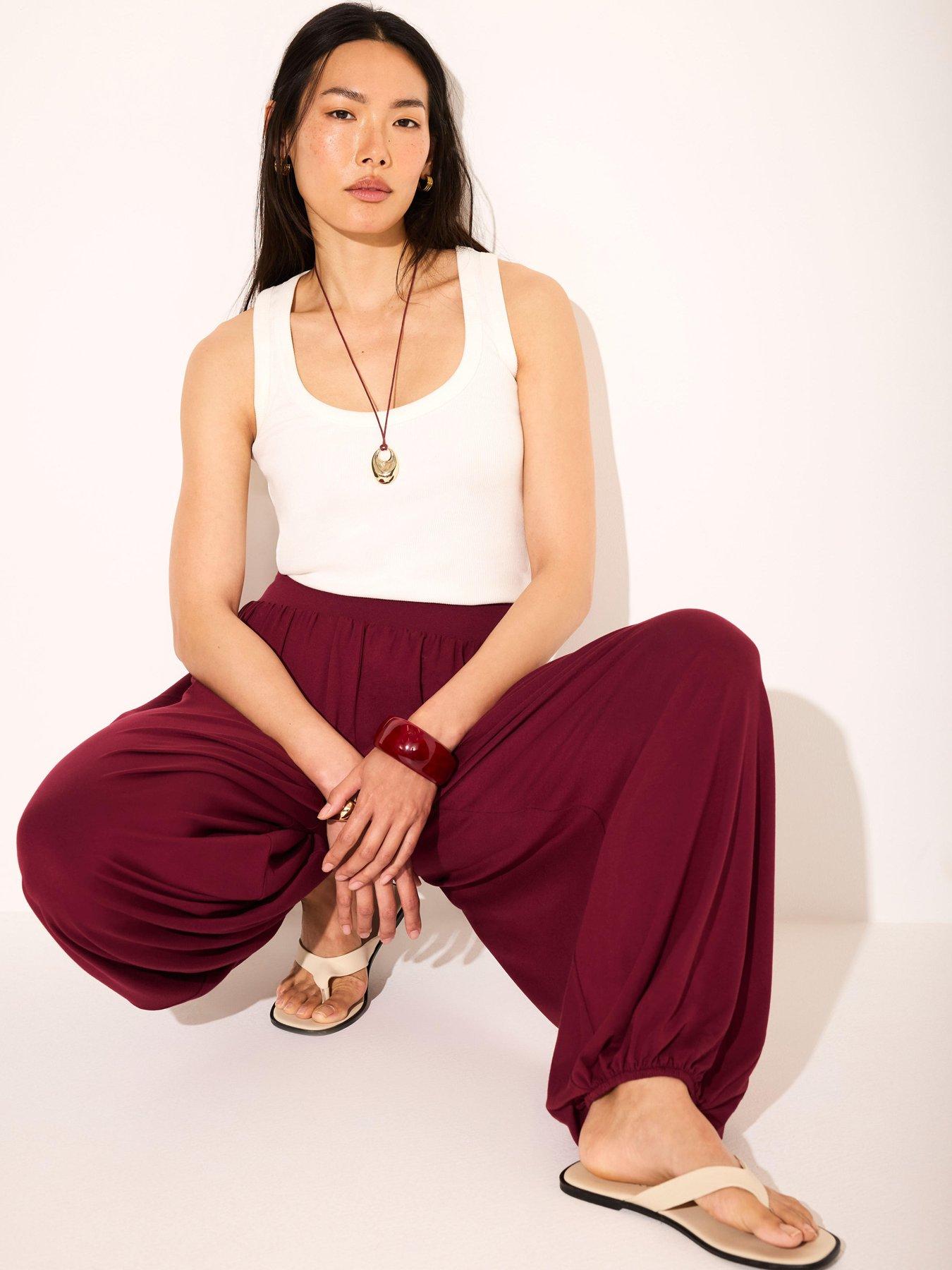 Image 2 of 6 of Mint Velvet Red Jersey Balloon Trouser