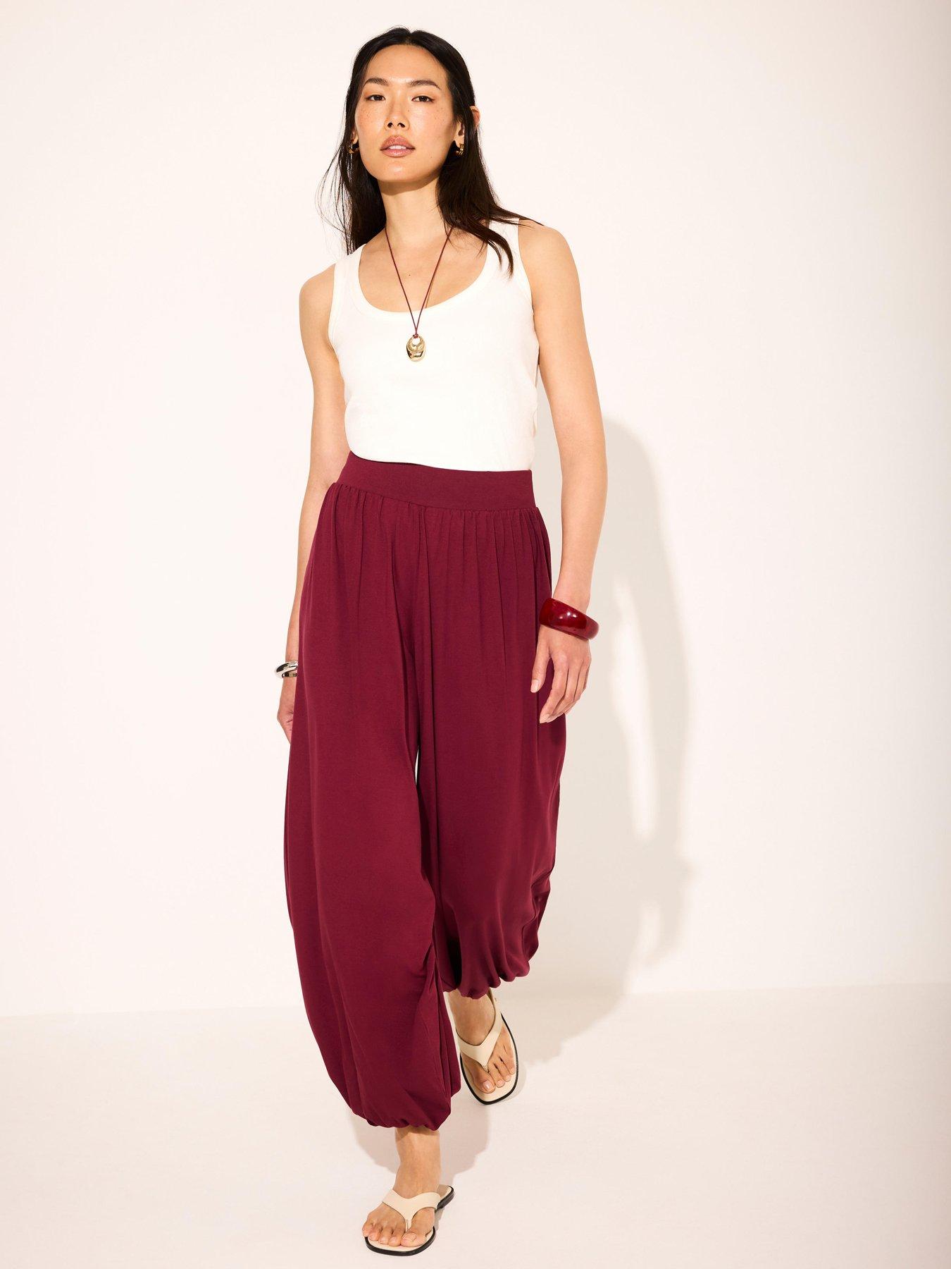 Image 3 of 6 of Mint Velvet Red Jersey Balloon Trouser