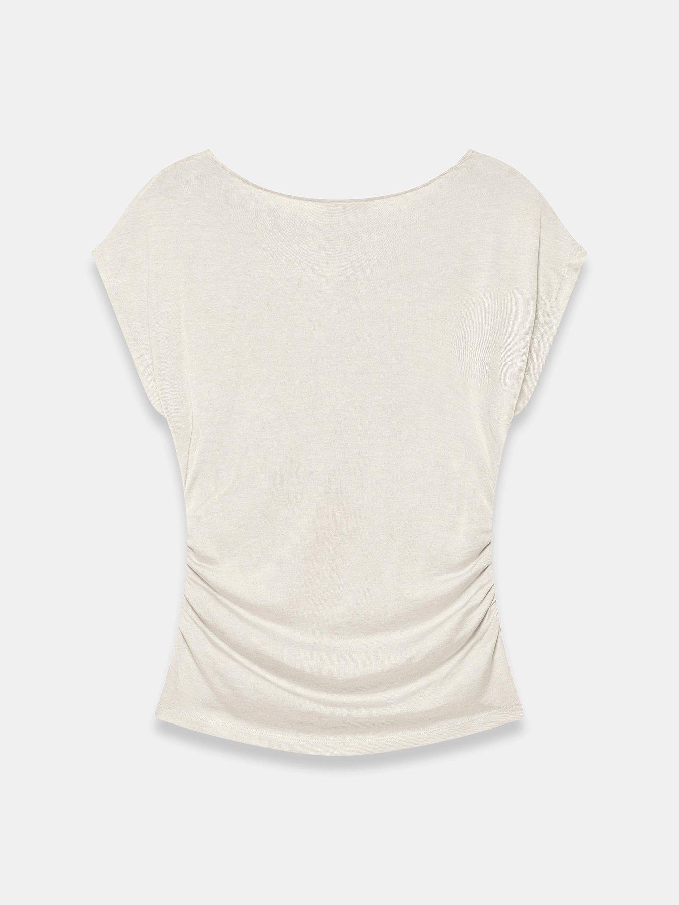 Image 6 of 6 of Mint Velvet Neutral Double Layer Drape Top