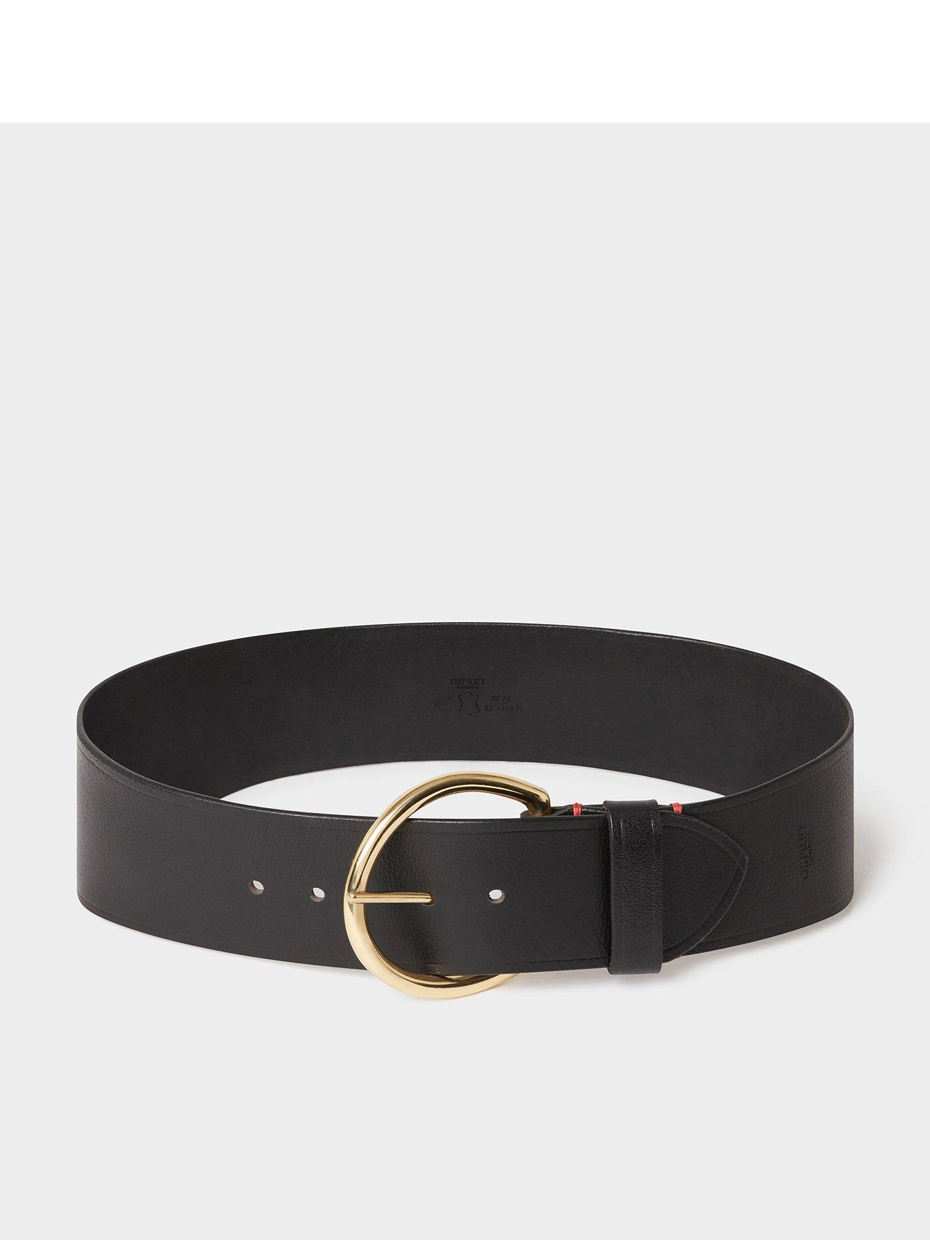 Image 1 of 3 of Osprey London The Hoop Brass Buckle Leather Belt