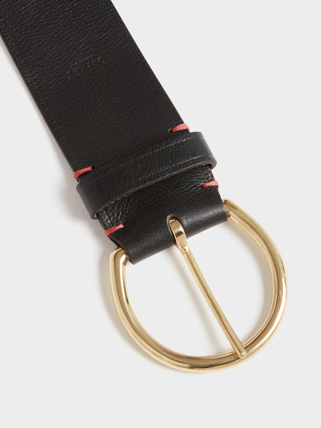 Image 2 of 3 of Osprey London The Hoop Brass Buckle Leather Belt
