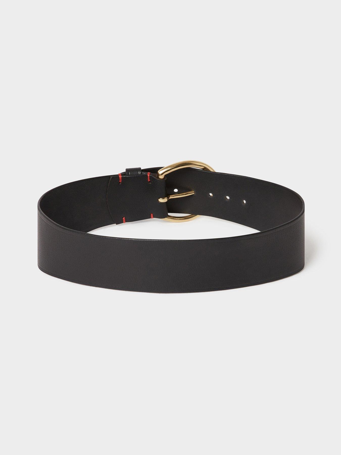 Image 3 of 3 of Osprey London The Hoop Brass Buckle Leather Belt