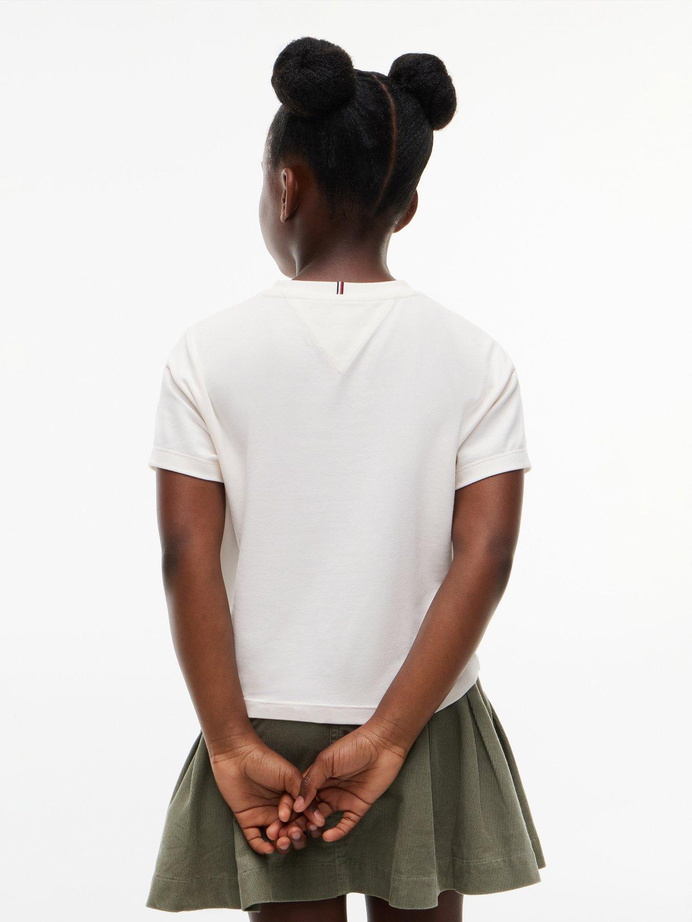 Image 2 of 5 of Tommy Hilfiger Girls Th Crest Short Sleeve T-Shirt - Off White