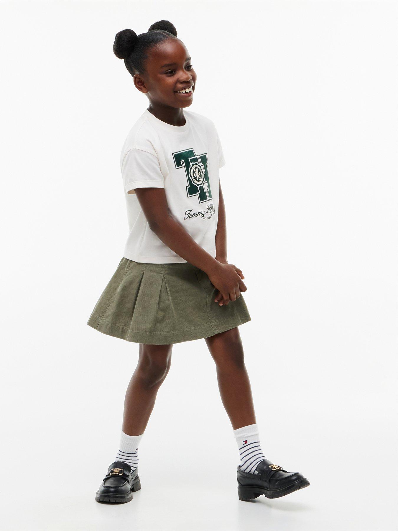 Image 3 of 5 of Tommy Hilfiger Girls Th Crest Short Sleeve T-Shirt - Off White