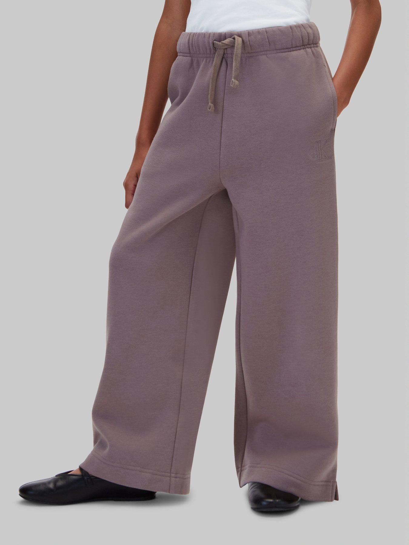 Calvin Klein Jeans Girls Basic Ck Wide Leg Sweatpant - Grey
