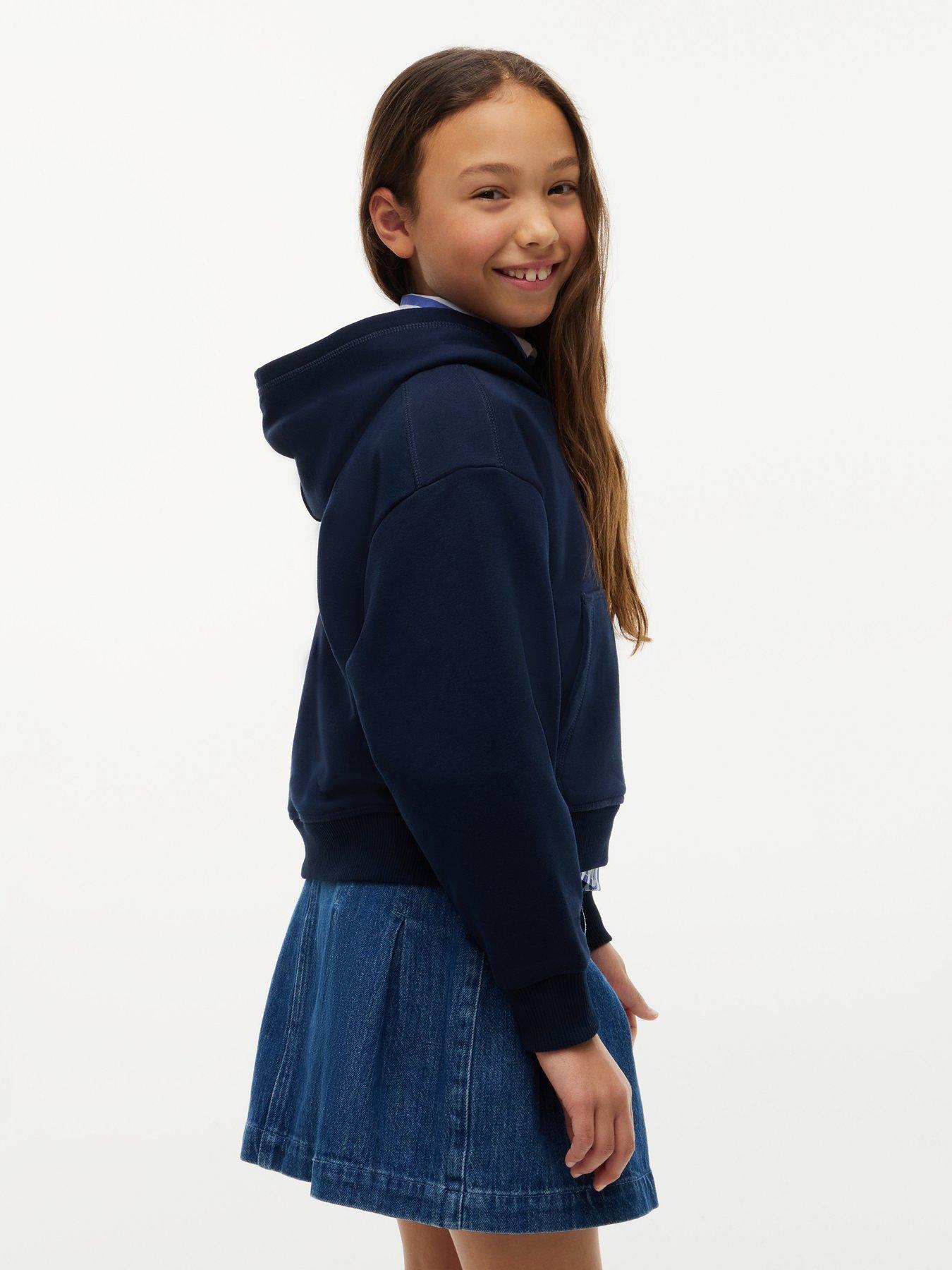 Image 2 of 5 of Tommy Hilfiger Logo Terry Relaxed Hoodie - Dark Blue