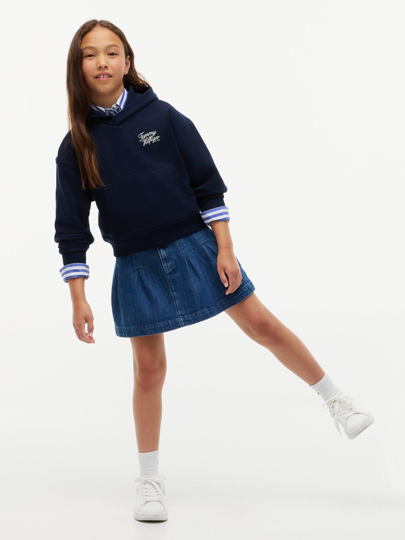 Image 3 of 5 of Tommy Hilfiger Logo Terry Relaxed Hoodie - Dark Blue
