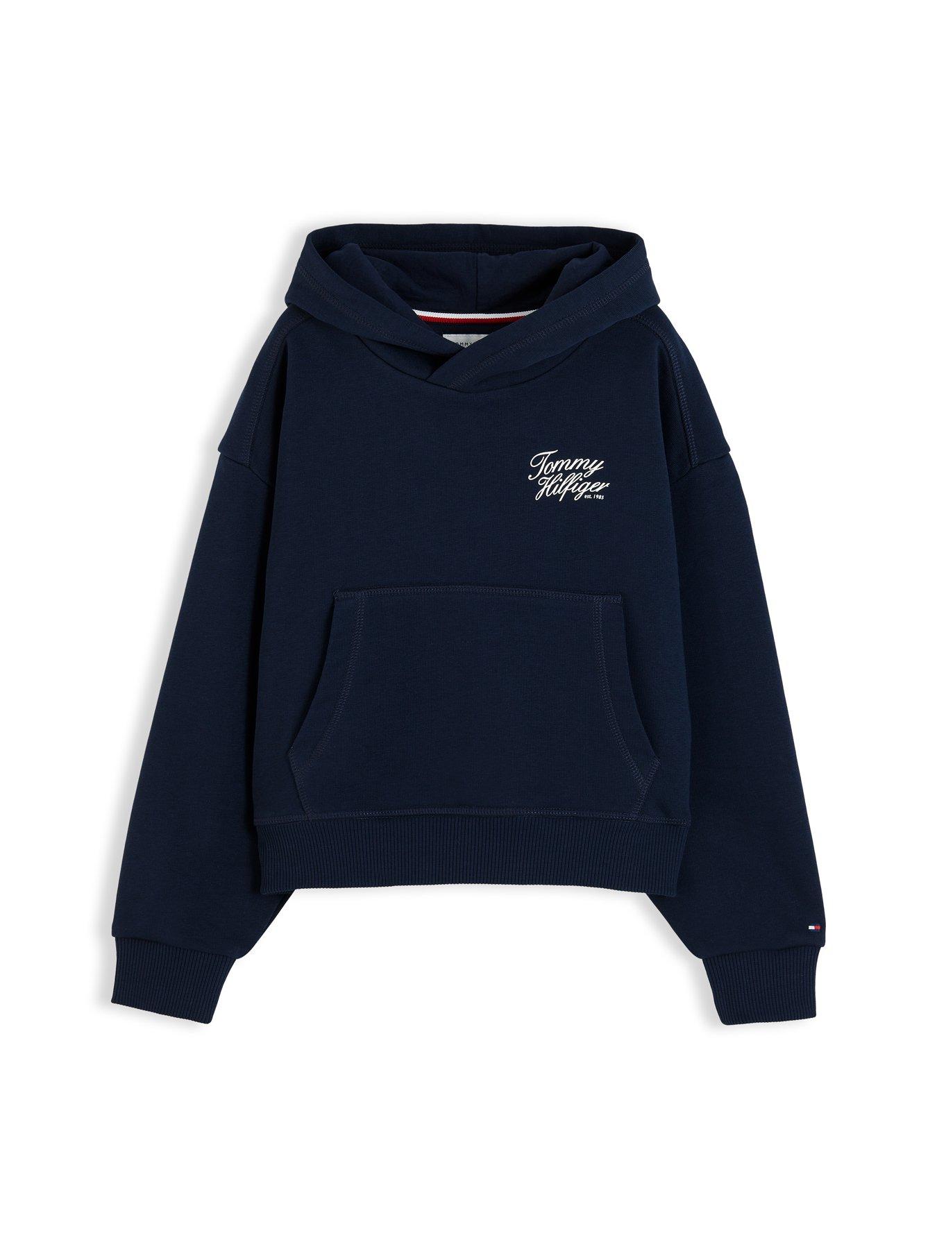Image 5 of 5 of Tommy Hilfiger Logo Terry Relaxed Hoodie - Dark Blue