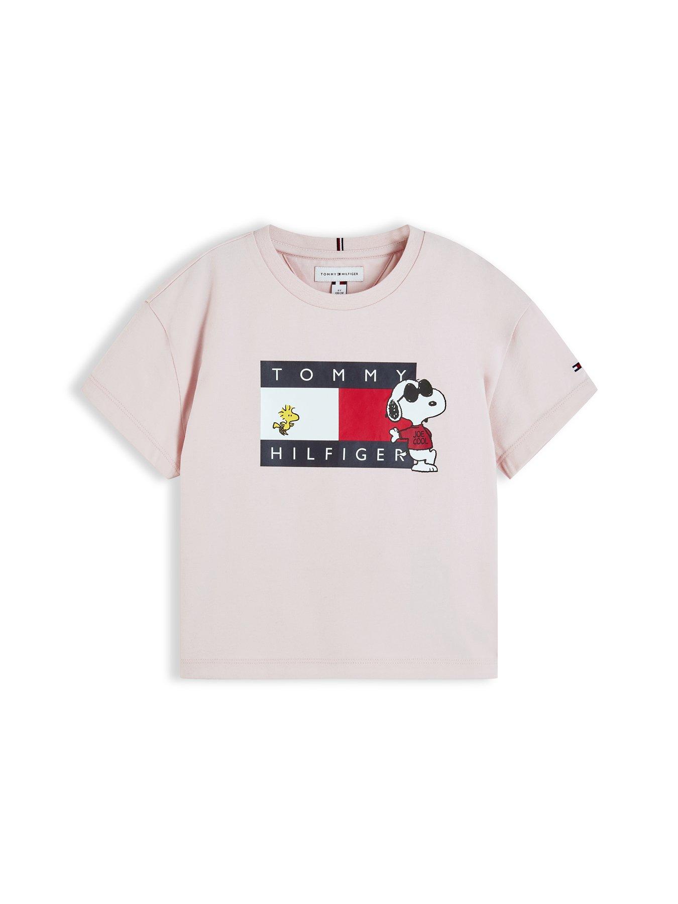 Image 5 of 5 of Tommy Hilfiger Girls Peanuts Flag Short Sleeve T-Shirt - Pink