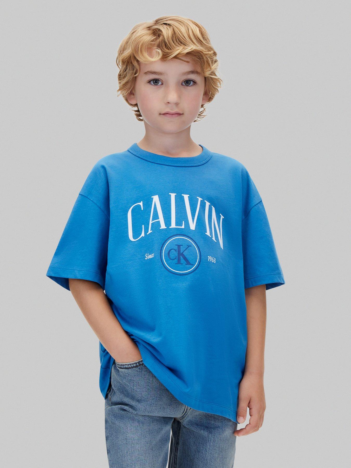 Calvin Klein Jeans Boys Ck Circle Short Sleeve T-Shirt - Blue