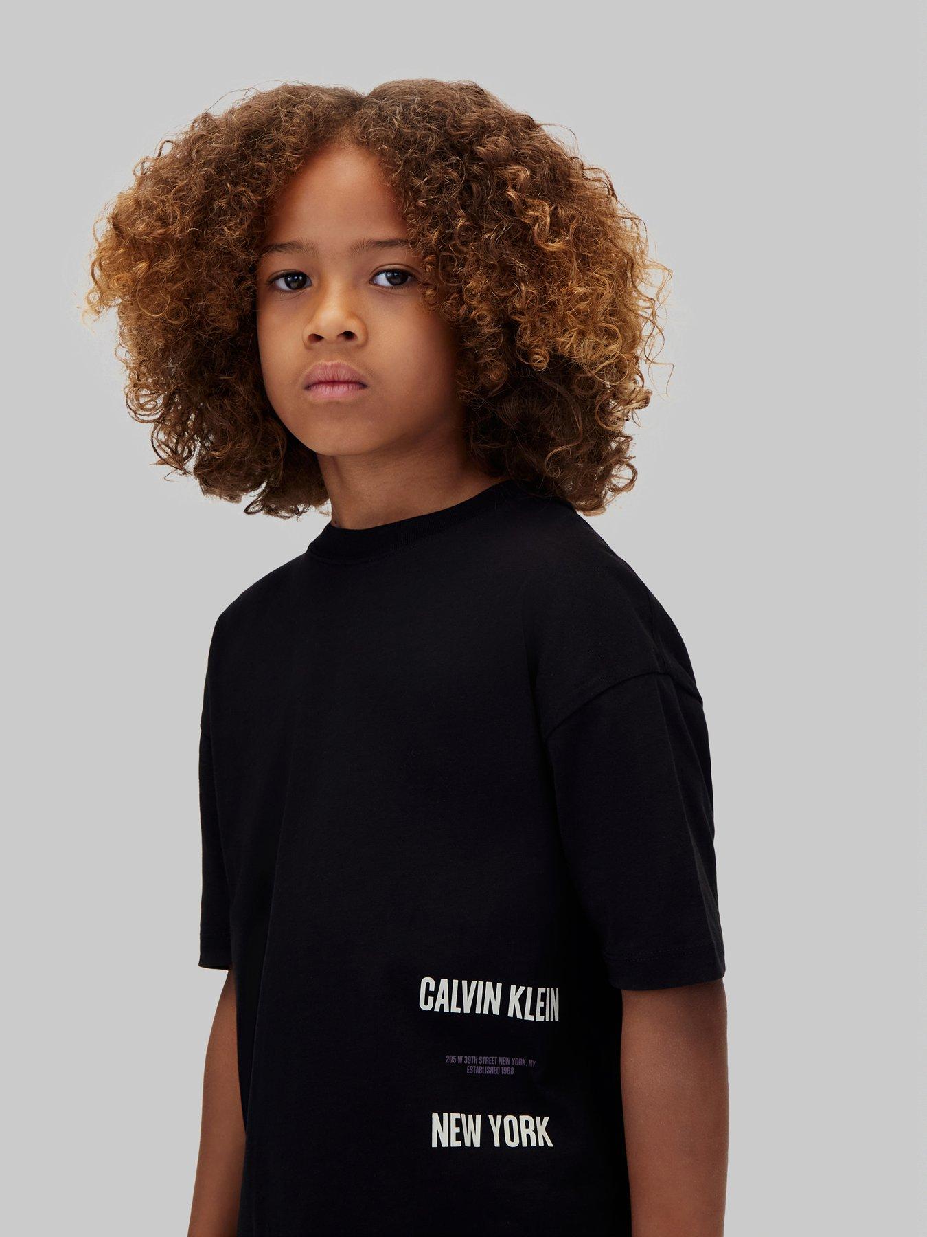 Image 5 of 6 of Calvin Klein Jeans Boys Interest Placement Short Sleeve S T-shirt - Black