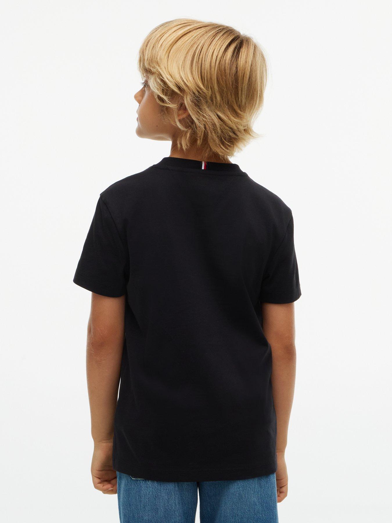 Image 2 of 5 of Tommy Hilfiger Boys Essential Logo Short Sleeve T-Shirt - Black