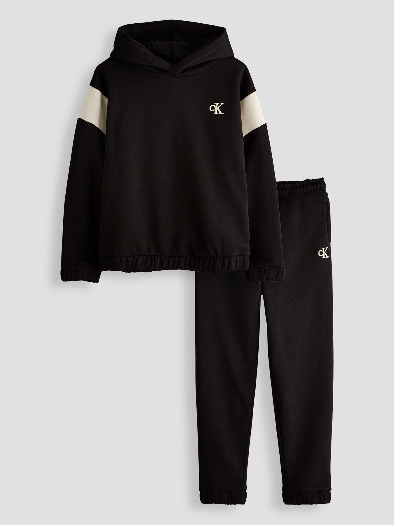 Image 1 of 5 of Calvin Klein Jeans Boys Ck Colourblock Hoodie Set - Black