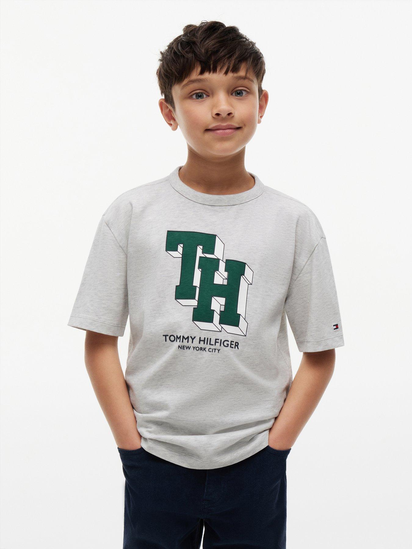 Tommy Hilfiger Boys Th Logo Short Sleeve T-Shirt - Grey