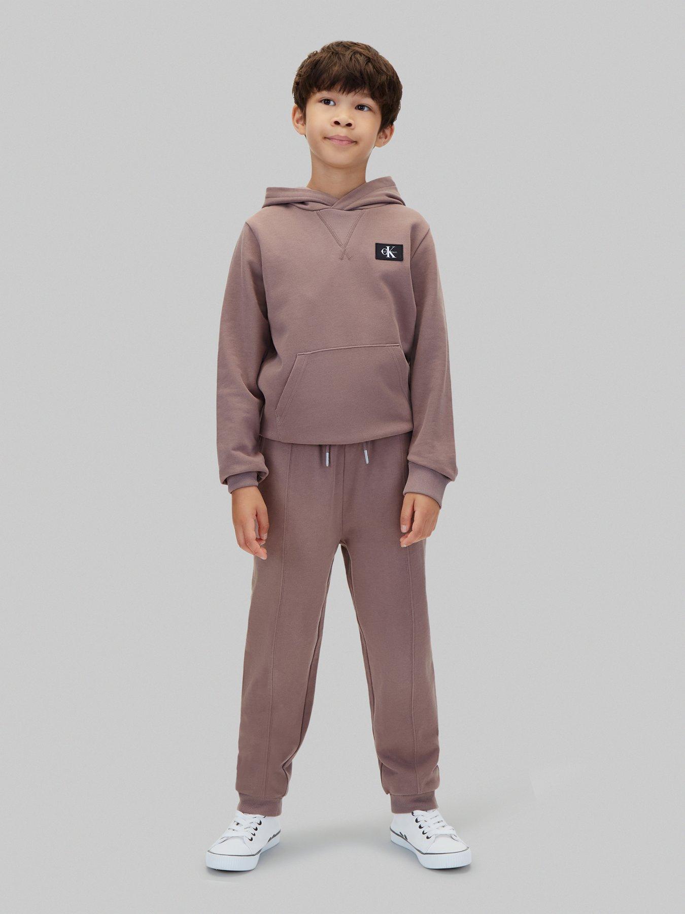 Image 1 of 6 of Calvin Klein Jeans Boys Monologo Badge Sweatpant - Grey
