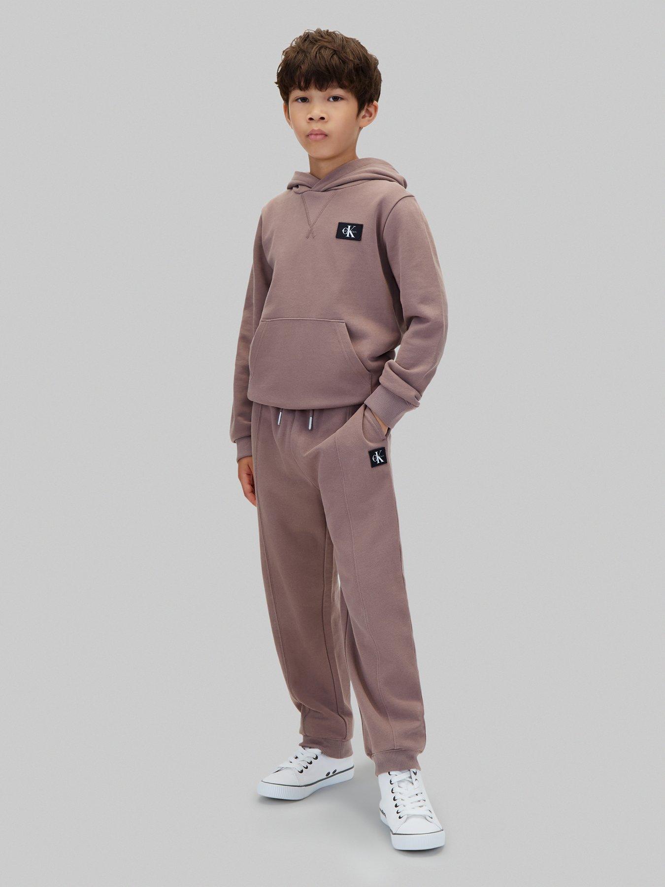 Image 3 of 6 of Calvin Klein Jeans Boys Monologo Badge Sweatpant - Grey