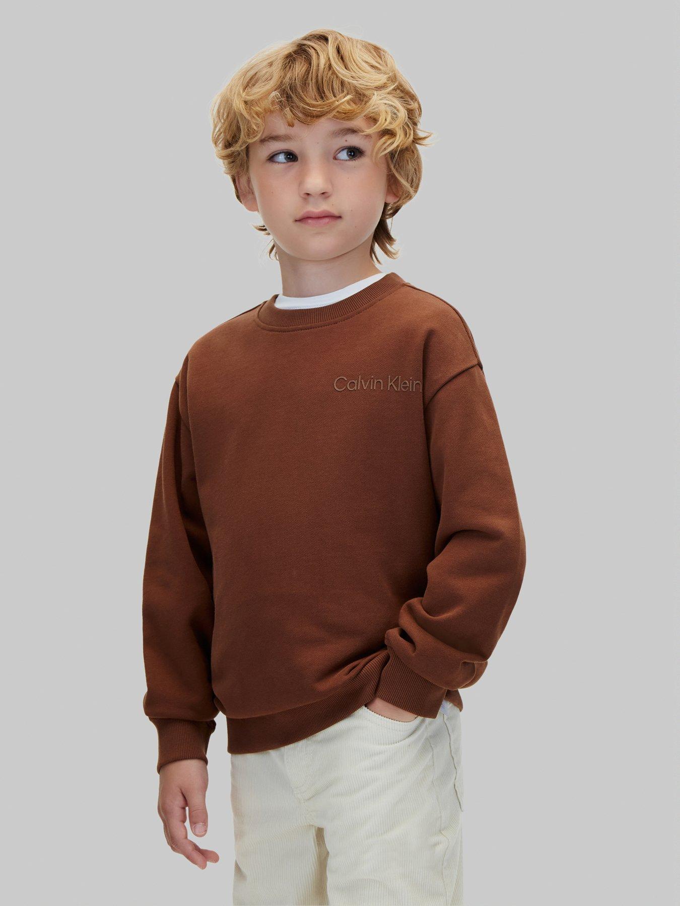 Calvin Klein Jeans Boys Back Print Sweatshirt - Brown